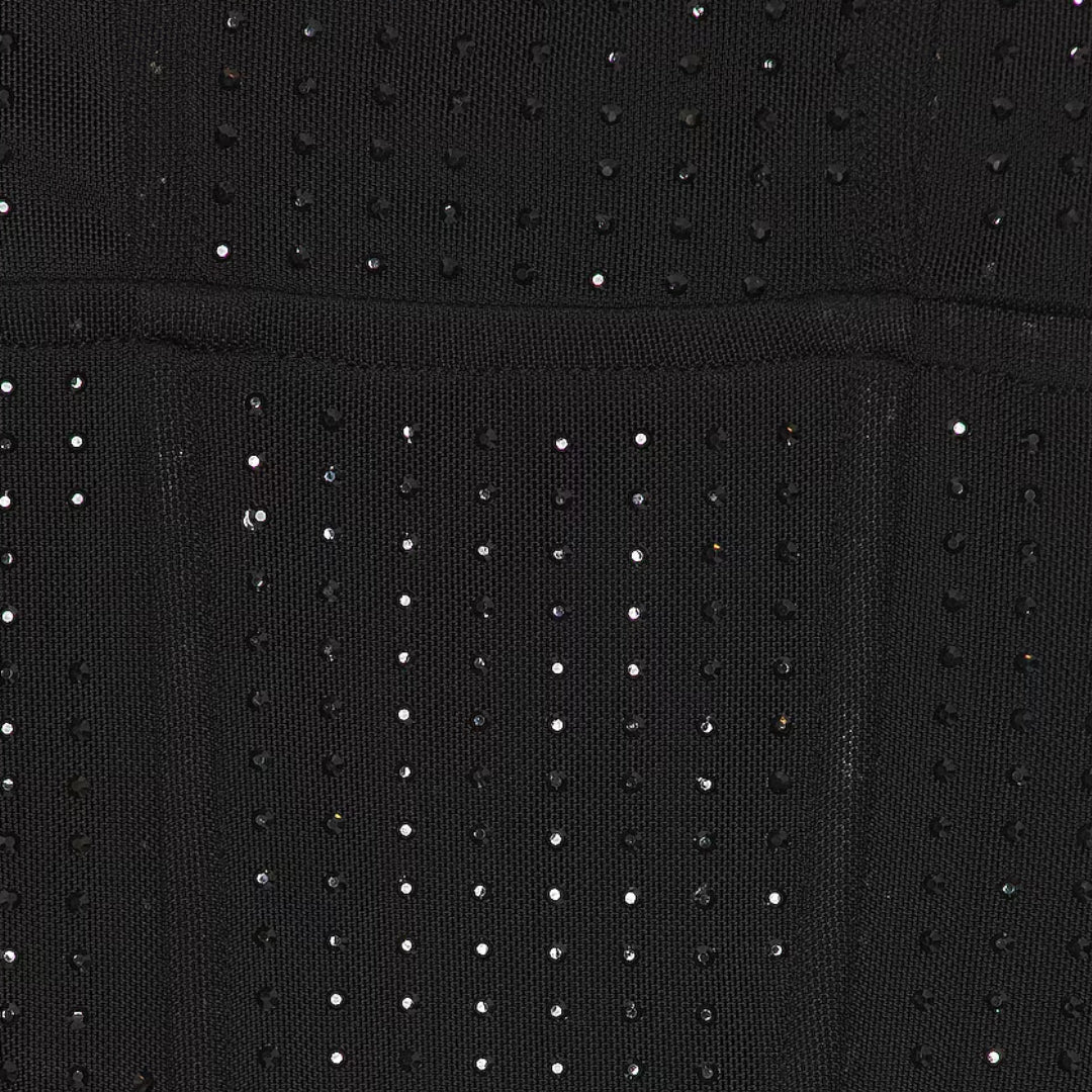 OW Collection ANDIE Rhinestone Corset Top Top 002 - Black Caviar