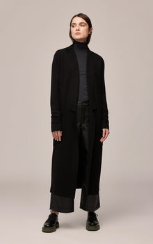 Annabella Straight-Fit Maxi-Length Sustainable Coatigan | Black
