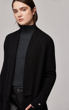 Annabella Straight-Fit Maxi-Length Sustainable Coatigan | Black