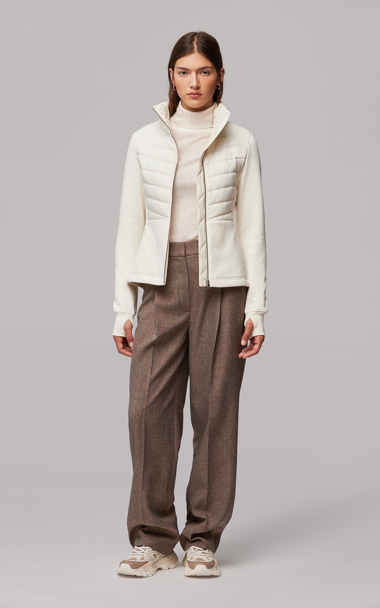 Annick-N Mixed Media Fleece Jacket | Powder