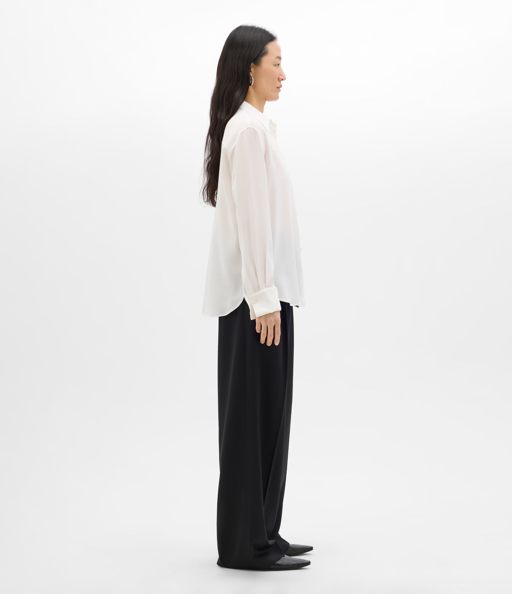 Another Tomorrow Silk Men's Shirt in Off White – Silk
