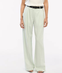 Another Tomorrow Relaxed Wide Leg Pant in Julep – Wool Women's Trousers