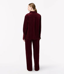 Another Tomorrow Corduroy Mens Shirt in Aubergine – Cotton