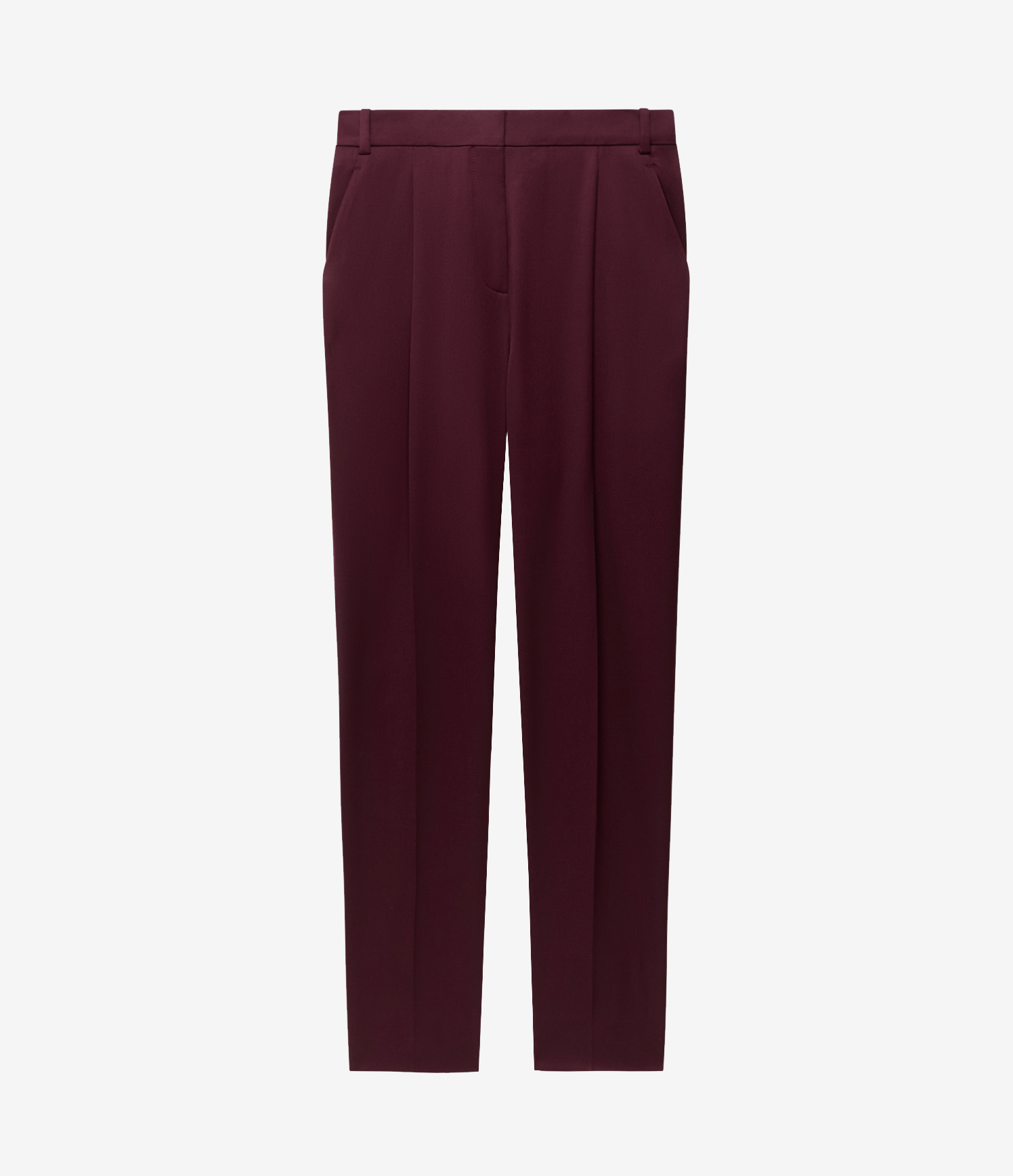 Another Tomorrow Peg Trouser in Plum – Wool Women's Trousers