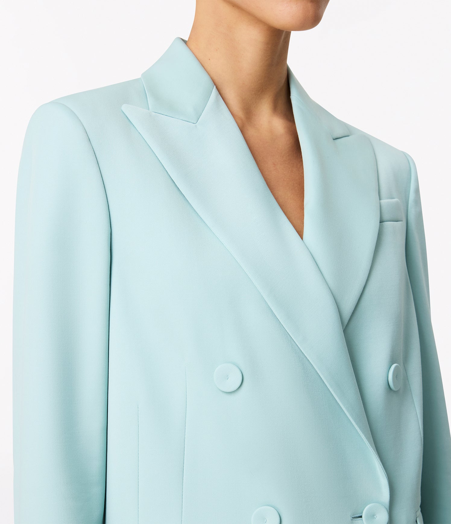 Another Tomorrow Oversized Double Breasted Jacket in Mist – Wool Women's Jacket