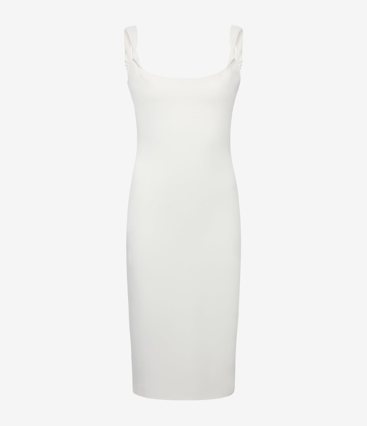 Another Tomorrow Twist Bias Dress in Off White – Crêpe Women's Dress