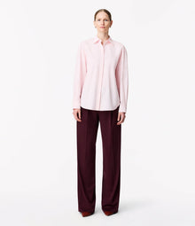 Another Tomorrow Pleat Back Poplin Shirt in Blush – Cotton Women's Top