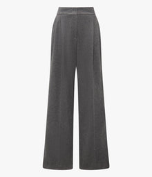 Another Tomorrow Cashmere Pleated Trouser in Medium Melange Grey – Cashmere Women's Trousers