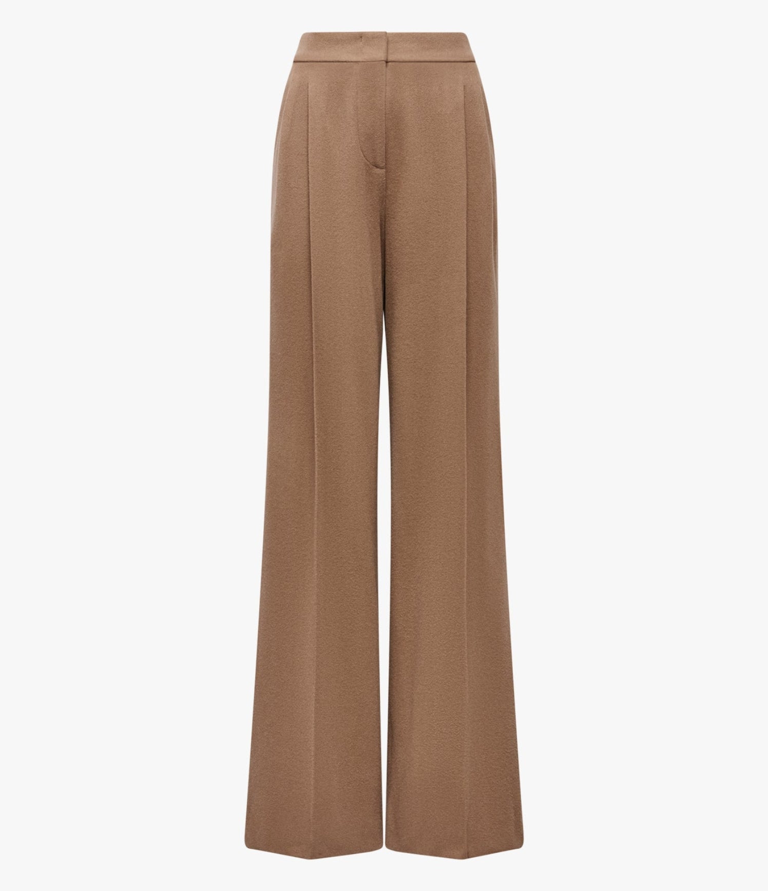 Another Tomorrow Cashmere Pleated Trouser in Camel – Cashmere Women's Trousers