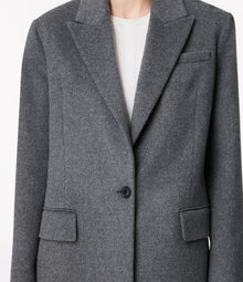 Another Tomorrow Tailored Cashmere Jacket in Medium Melange Grey – Cashmere Women's Jacket