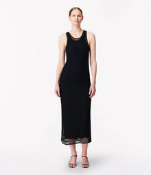 Another Tomorrow Beaded Dress in Indigo – Viscose Women's Dress