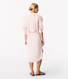 Another Tomorrow Pleat Back Shirt Dress in Quartz – Viscose Women's Dress