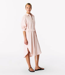 Another Tomorrow Pleat Back Shirt Dress in Quartz – Viscose Women's Dress