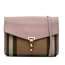 Burberry | Pre-Owned Small House Check Canvas Derby Macken Crossbody | Pink/Light Pink