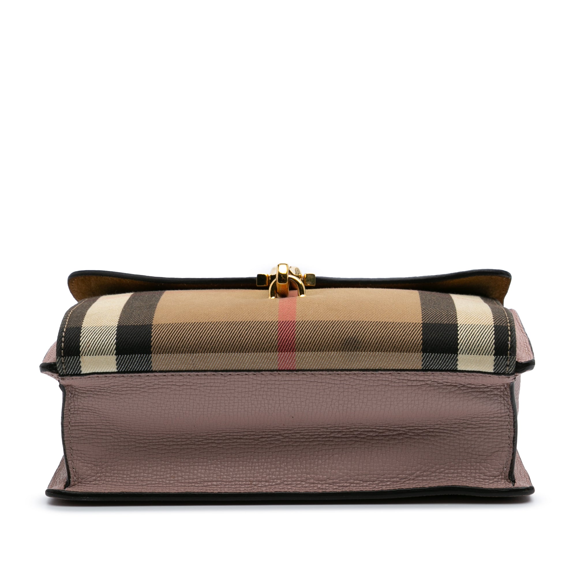 Burberry | Pre-Owned Small House Check Canvas Derby Macken Crossbody | Pink/Light Pink