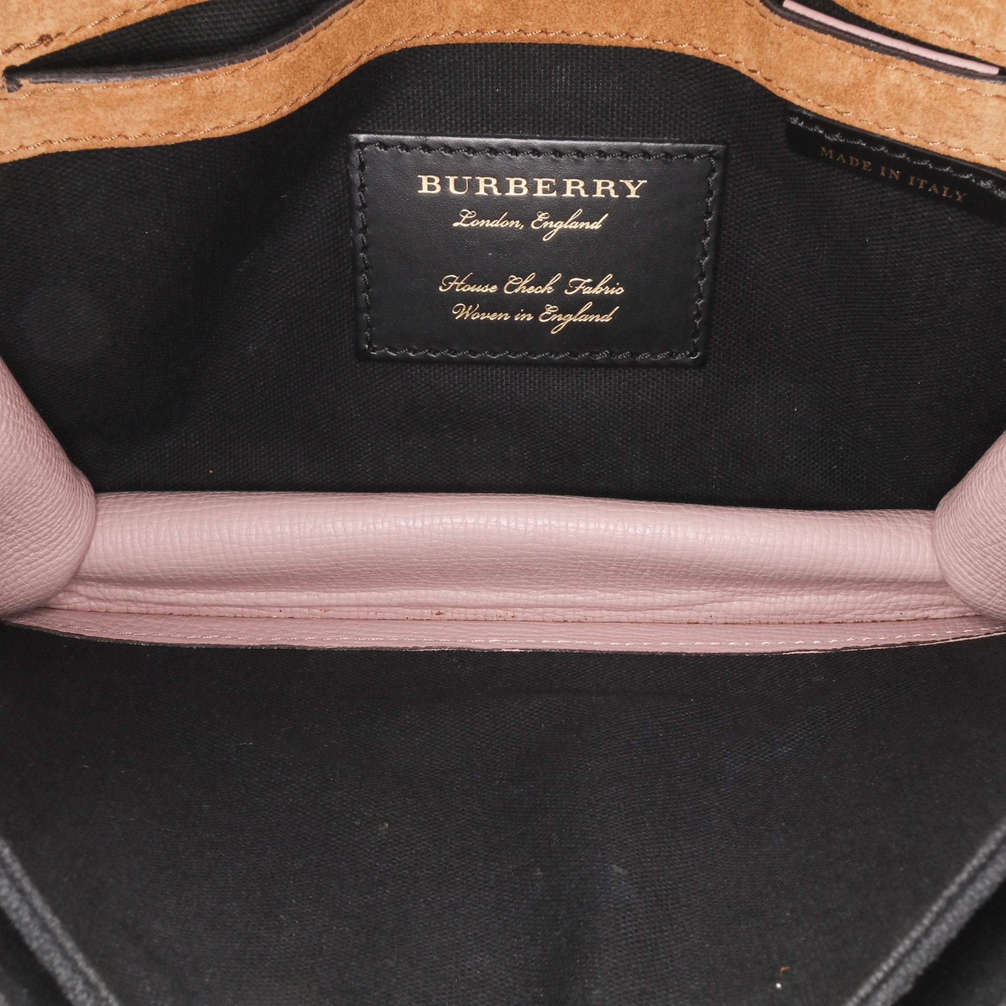 Burberry | Pre-Owned Small House Check Canvas Derby Macken Crossbody | Pink/Light Pink