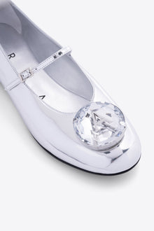 Jumbo Crystal Ballet Flat | Silver