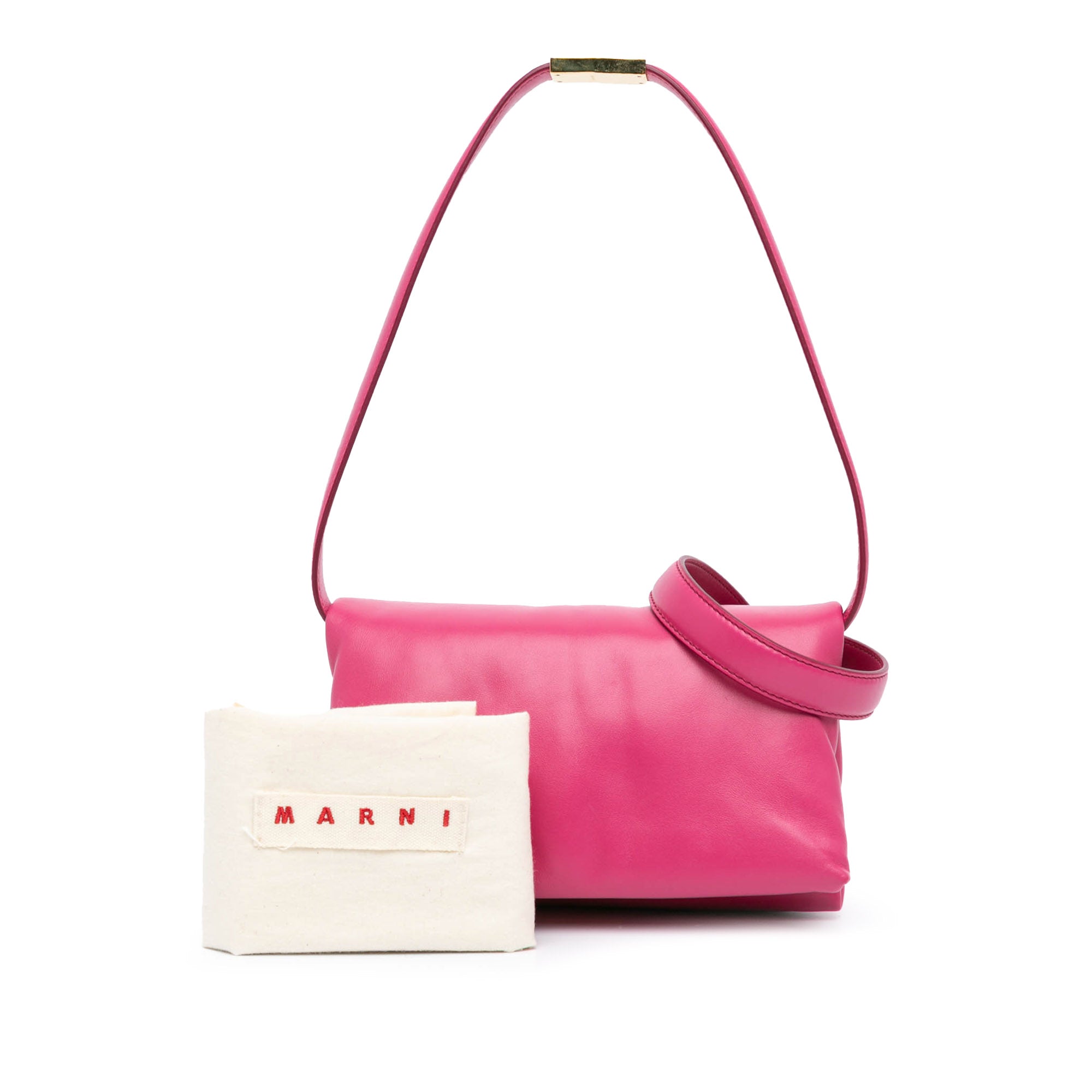Marni | Pre-Owned Small Leather Prisma Crossbody | Pink/Hot Pink
