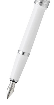Bailey Resin Fine Nib Fountain Pen | Light Polished White