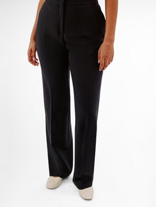 Another Tomorrow Slight Flare Trouser in Black – Wool Women's Trousers