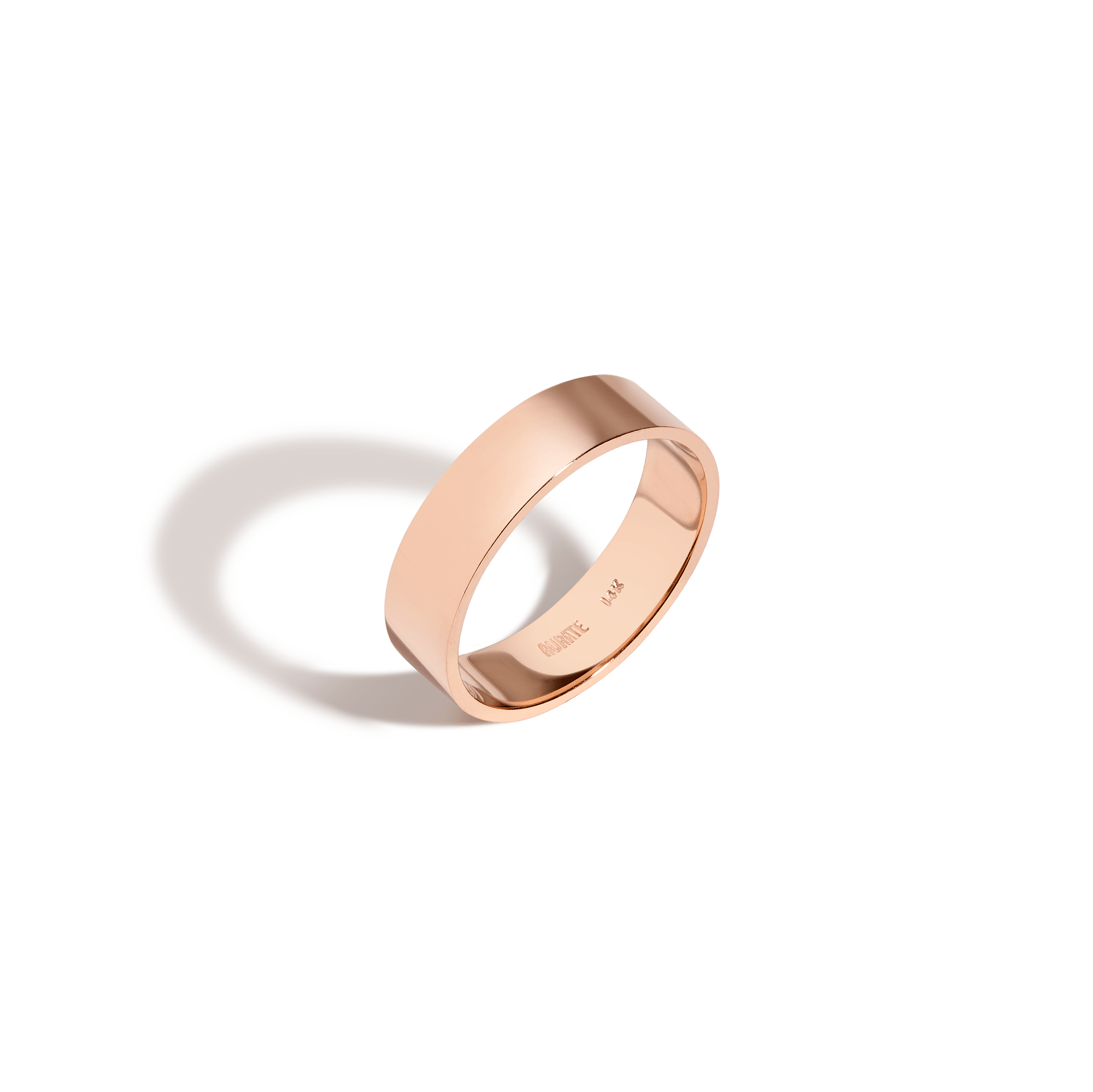 Modern Cigar Band Vermeil Rose Gold 14K Rose Gold 18K Rose Gold First