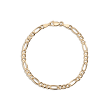 Large Gold Figaro Chain Bracelet Vermeil 14K Yellow Gold