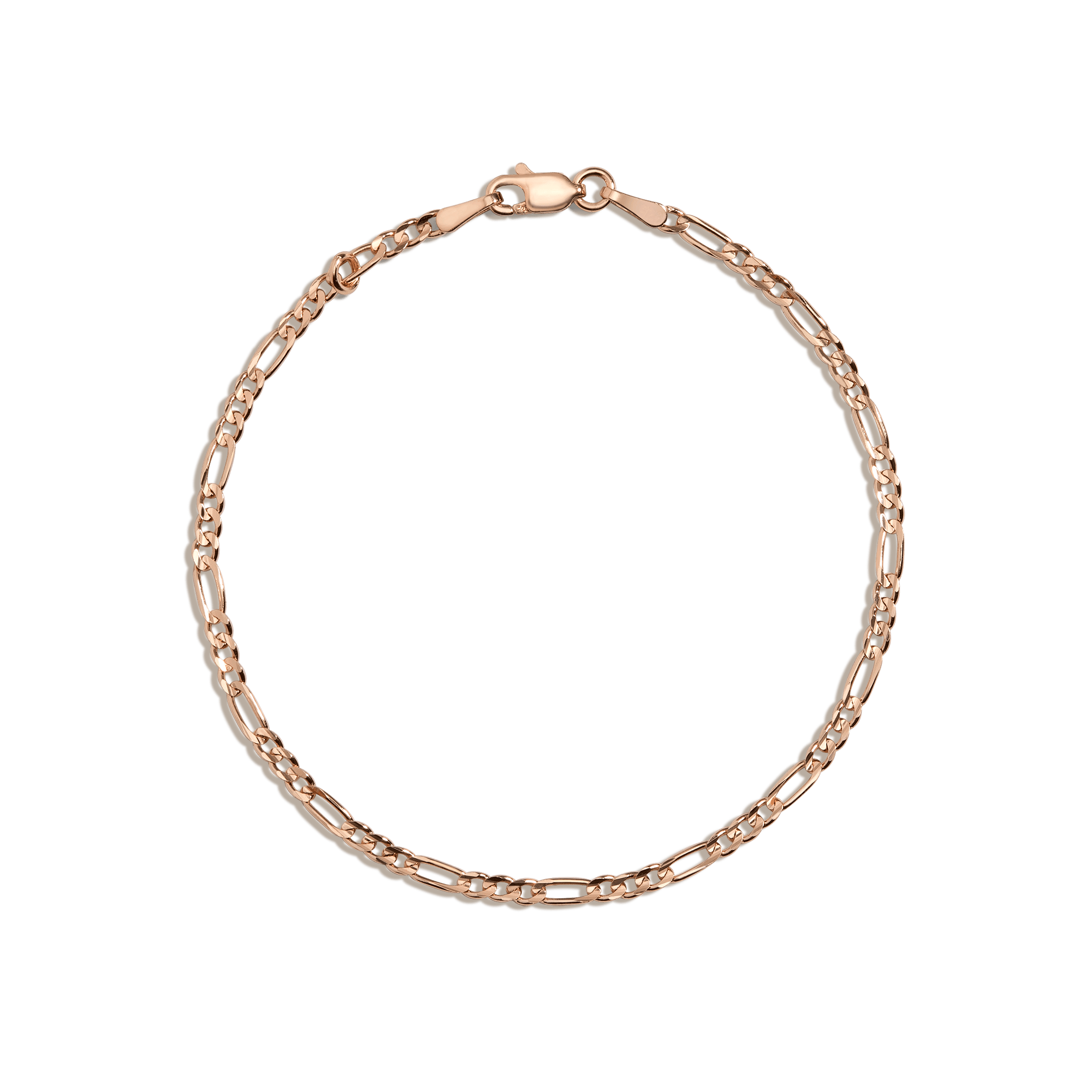 Medium Gold Figaro Chain Bracelet Vermeil 14K Rose Gold