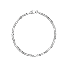 Medium Gold Figaro Chain Bracelet Vermeil 14K White Gold