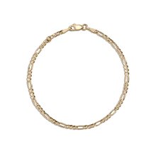 Medium Gold Figaro Chain Bracelet Vermeil 14K Yellow Gold
