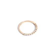 Half-Studded Prong Diamond Gold Band 14K 18K Yellow Gold