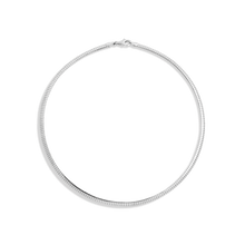 Omega Chain Necklace Vermeil White Gold 4mm