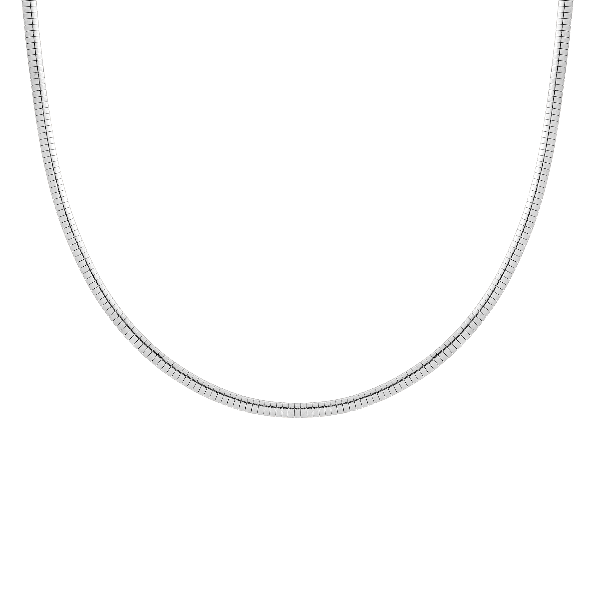 Omega Chain Necklace Vermeil White Gold 4mm First