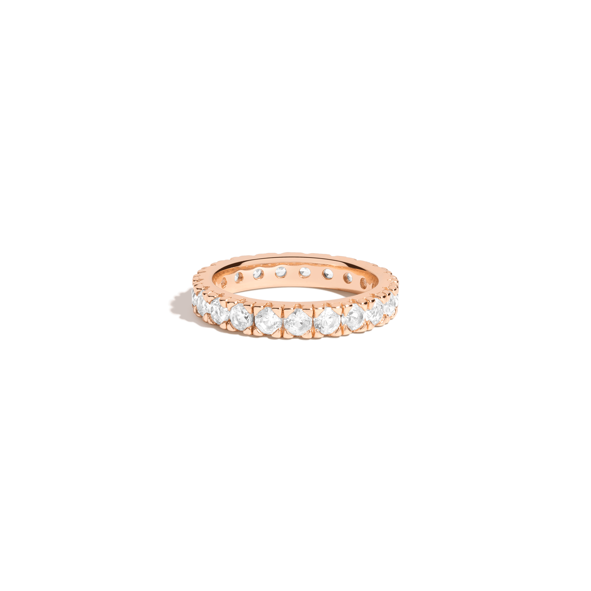 2ct Lab Grown White Sapphire Eternity Ring Vermeil Rose Gold First