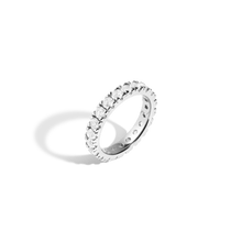 2ct Lab Grown White Sapphire Eternity Ring Vermeil White Gold