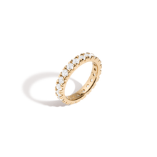 2ct Lab Grown White Sapphire Eternity Ring Vermeil Yellow Gold