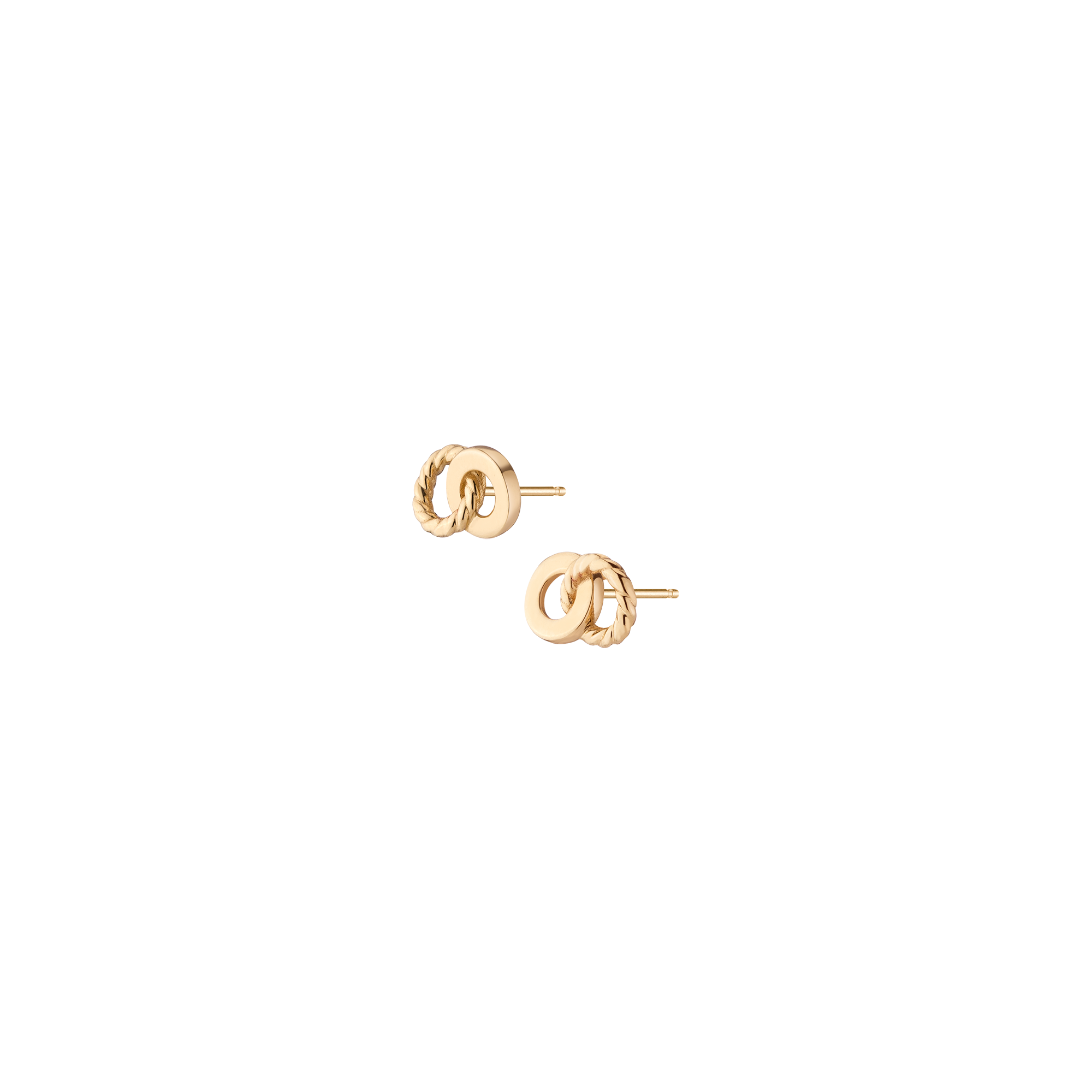 Twist Connection Stud Earrings  Vermeil 14k 18k Yellow Gold