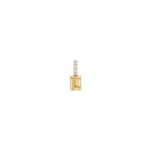 Emerald Cut Tennis Charm Pendant Vermeil Yellow Gold Lab Grown Canary First