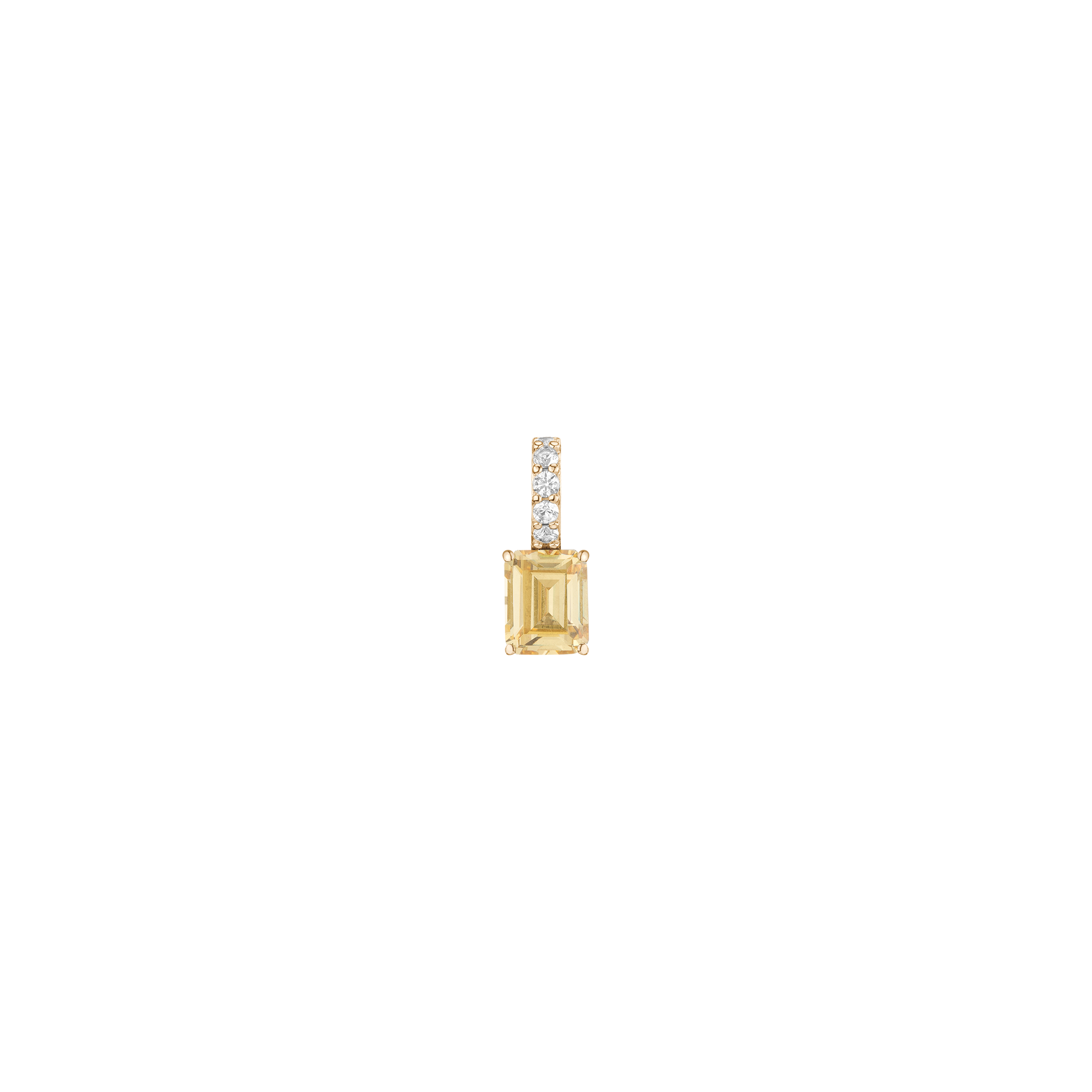 Emerald Cut Tennis Charm Pendant Vermeil Yellow Gold Lab Grown Canary First