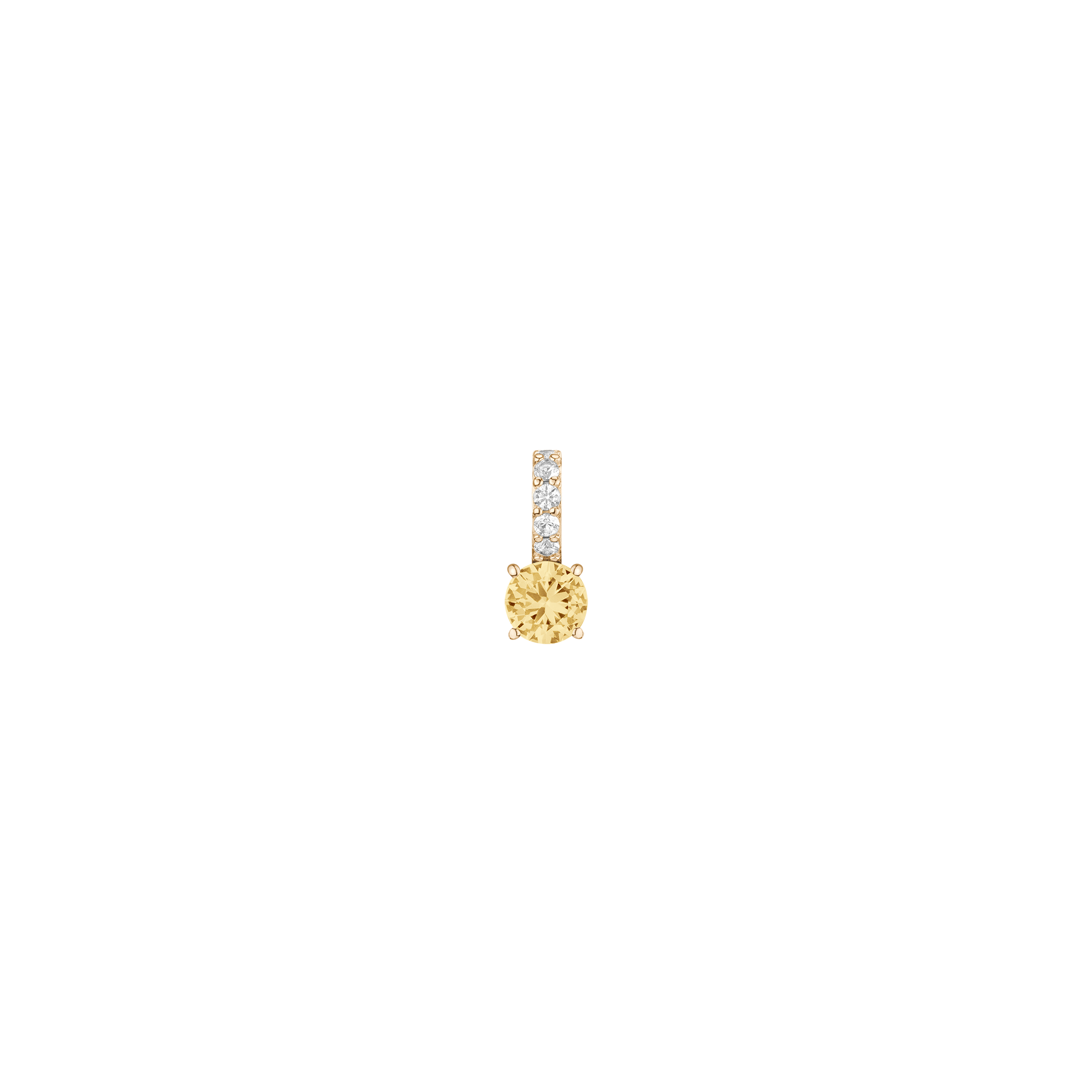 Round Cut Tennis Charm Pendant Vermeil Yellow Gold Lab Grown Canary First
