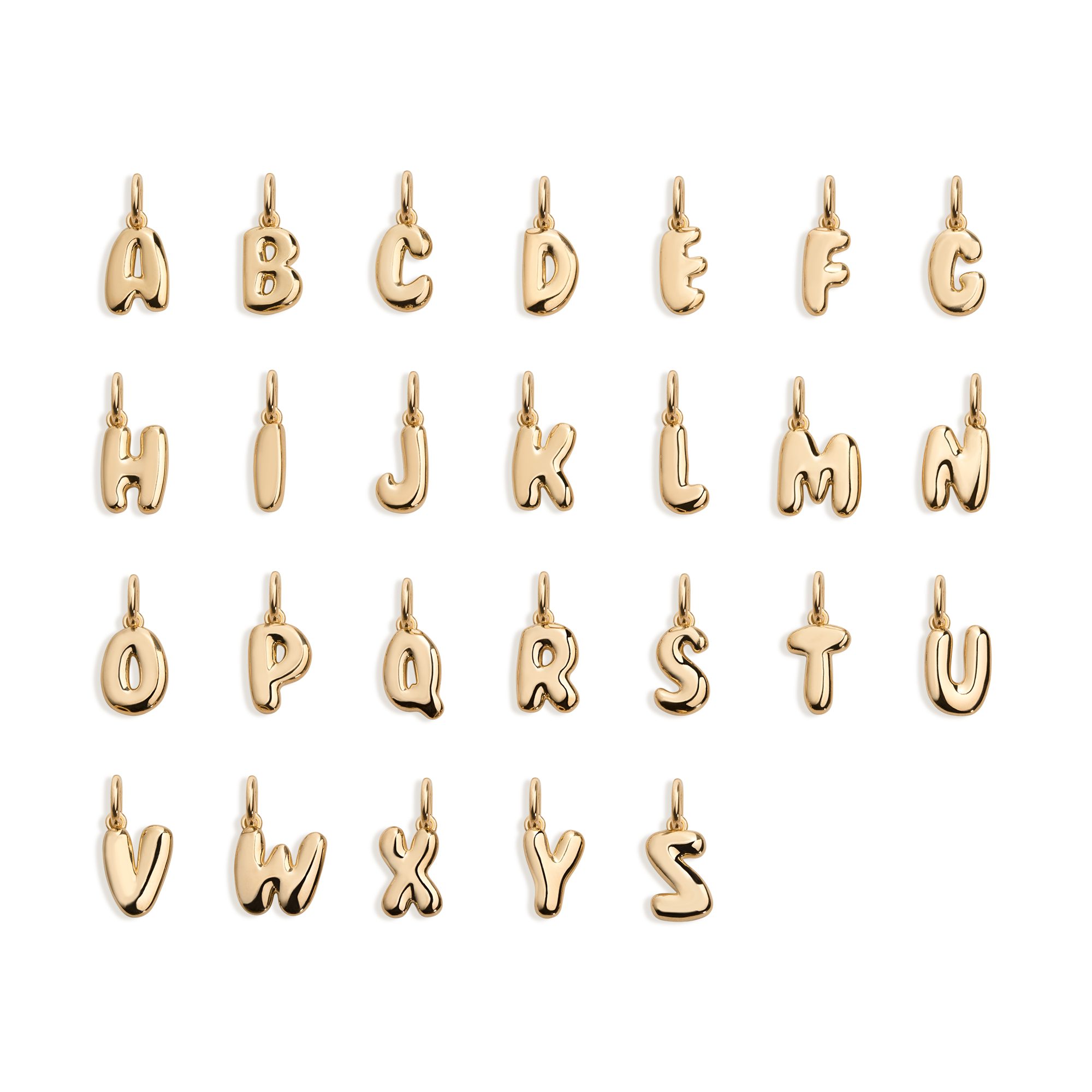 Bold Bubble Letter Pendant Vermeil 14k Yellow Gold Z