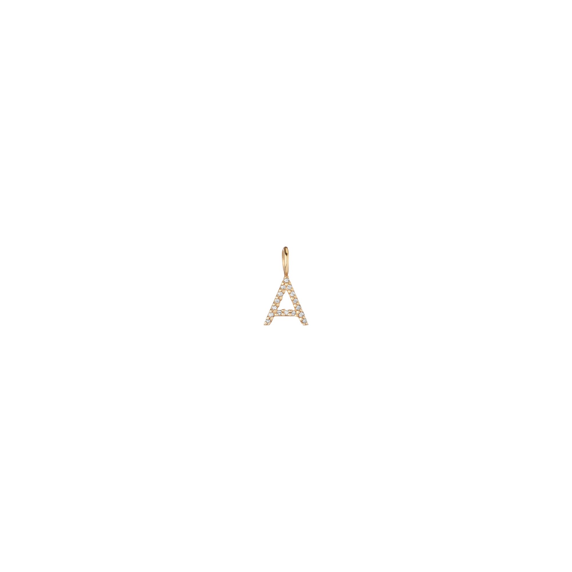 Pave Lab Grown Diamond Classic Letter Pendant 14k Yellow Gold A First