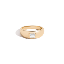 Chunky Lab Grown White Sapphire Emerald Ring Vermeil Yellow Gold First