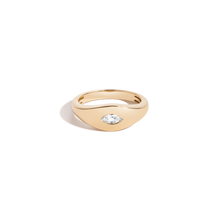 Chunky Lab Grown White Sapphire Marquise Ring Vermeil Yellow Gold First