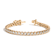 Lab Grown White Sapphire Vintage S Tennis Bracelet Vermeil Yellow Gold 6in 6.5in 7in 7.5in First