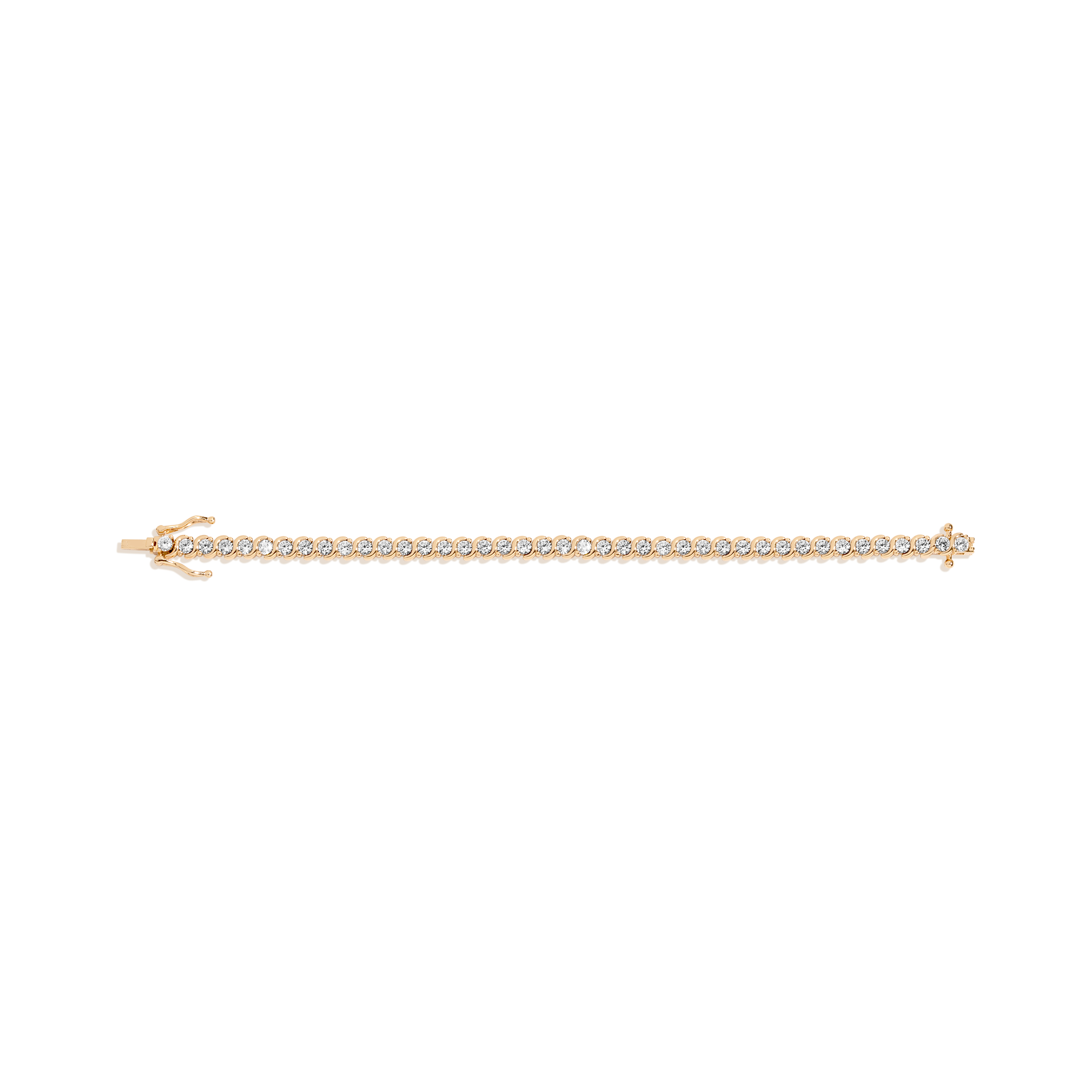 Lab Grown White Sapphire Vintage S Tennis Bracelet Vermeil Yellow Gold 6in 6.5in 7in 7.5in