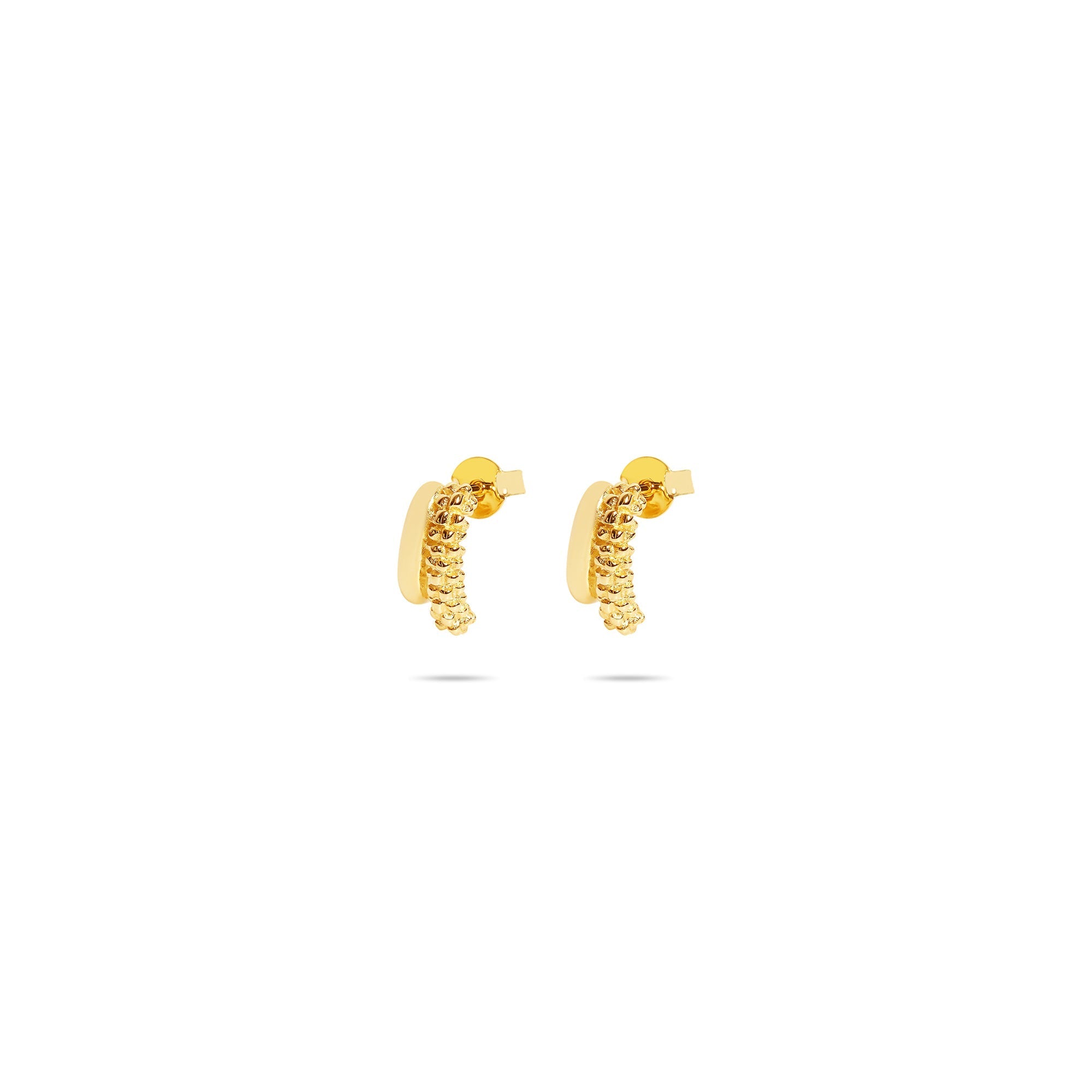 The Milgrain Studs | 18K Yellow Gold-Plated