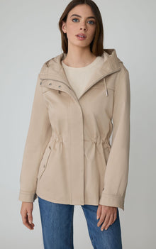 Avalynn Strech Cotton Utility Jacket | Almond