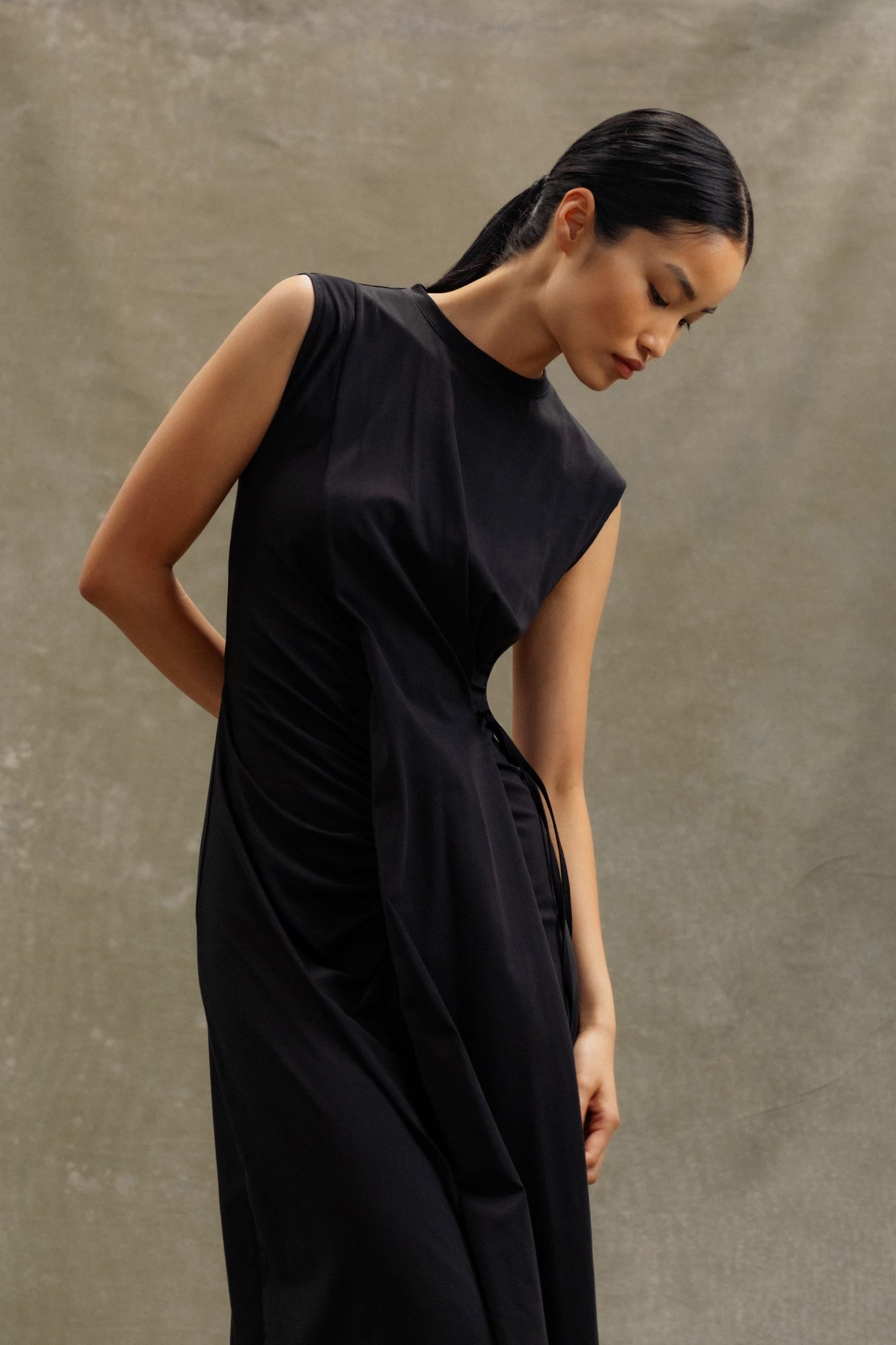 Diana | Agnes Twist-Drape Jersey Dress in Size Small