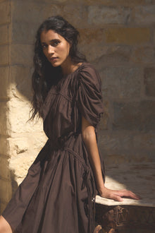 Aya | Akemi Tie-Shoulder Organic Cotton Dress in Size Small