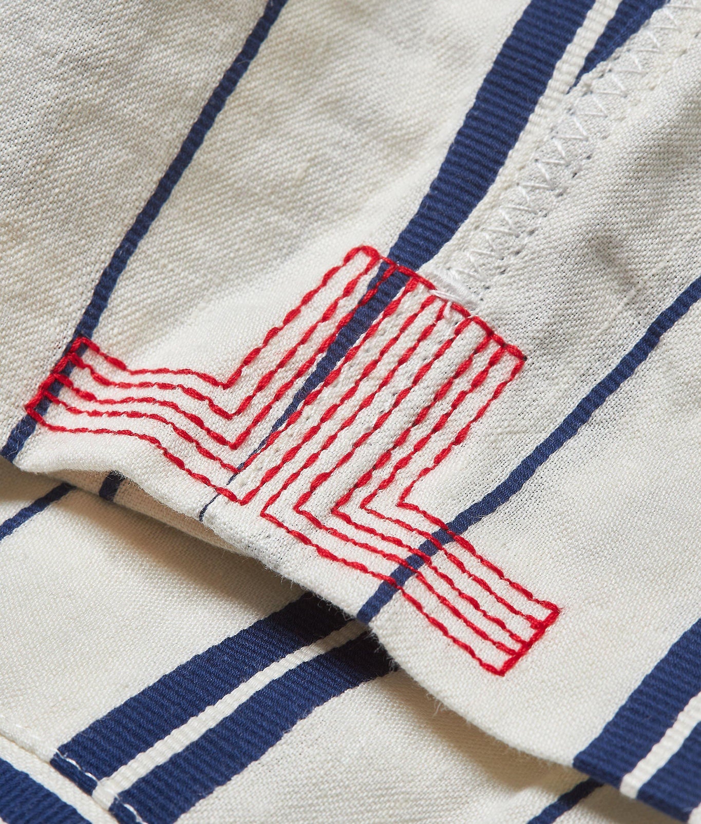 Alex Stripe Stripe Relaxed Fit Linen-Cotton Drawcord Trousers | Azul Blue/Cashew